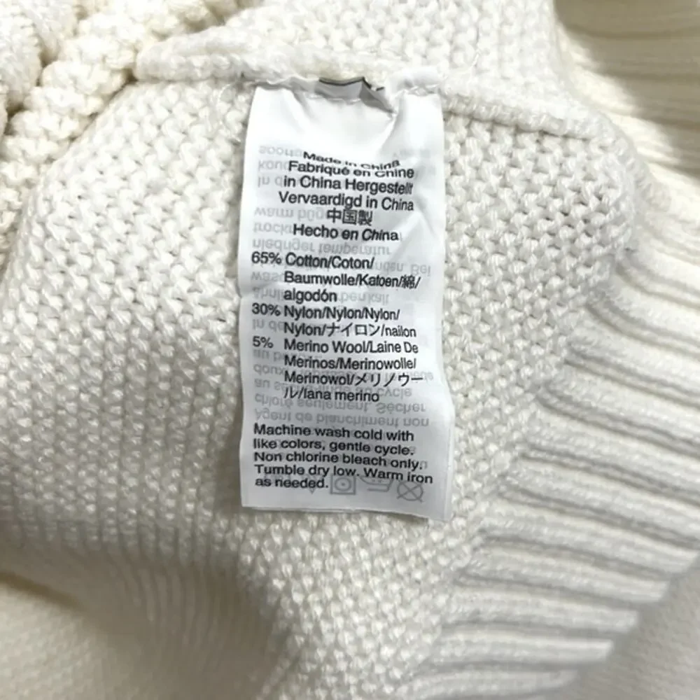 J. Crew Mercantile White Long Sleeve Crewneck Sweater, Women’s XS